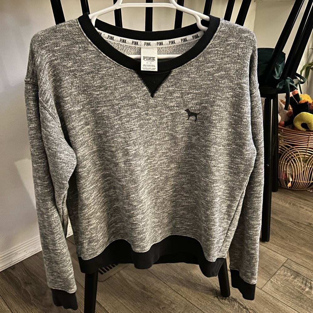 Victoria’s Secret PINK Gray and Black Crewneck Sweatshirt